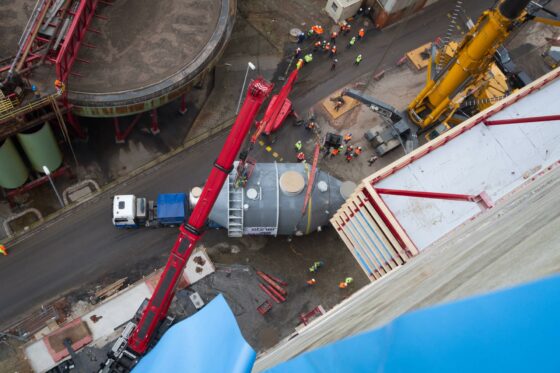 Erection of the wastewater treatment plant
