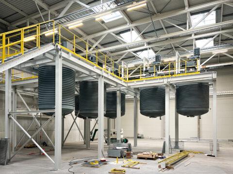 Fertigung von Rührwerken für führenden Bitumenbahnhersteller für sein neues Werk in Frankreich